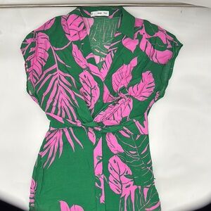 MANGO Tropical Shirt Dress